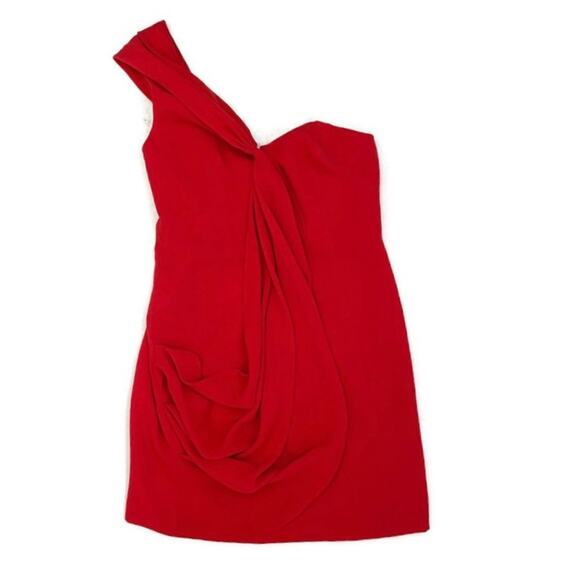 Shoshanna Red One Shoulder Draped Party Dress Size 6 - Picture 1 of 5